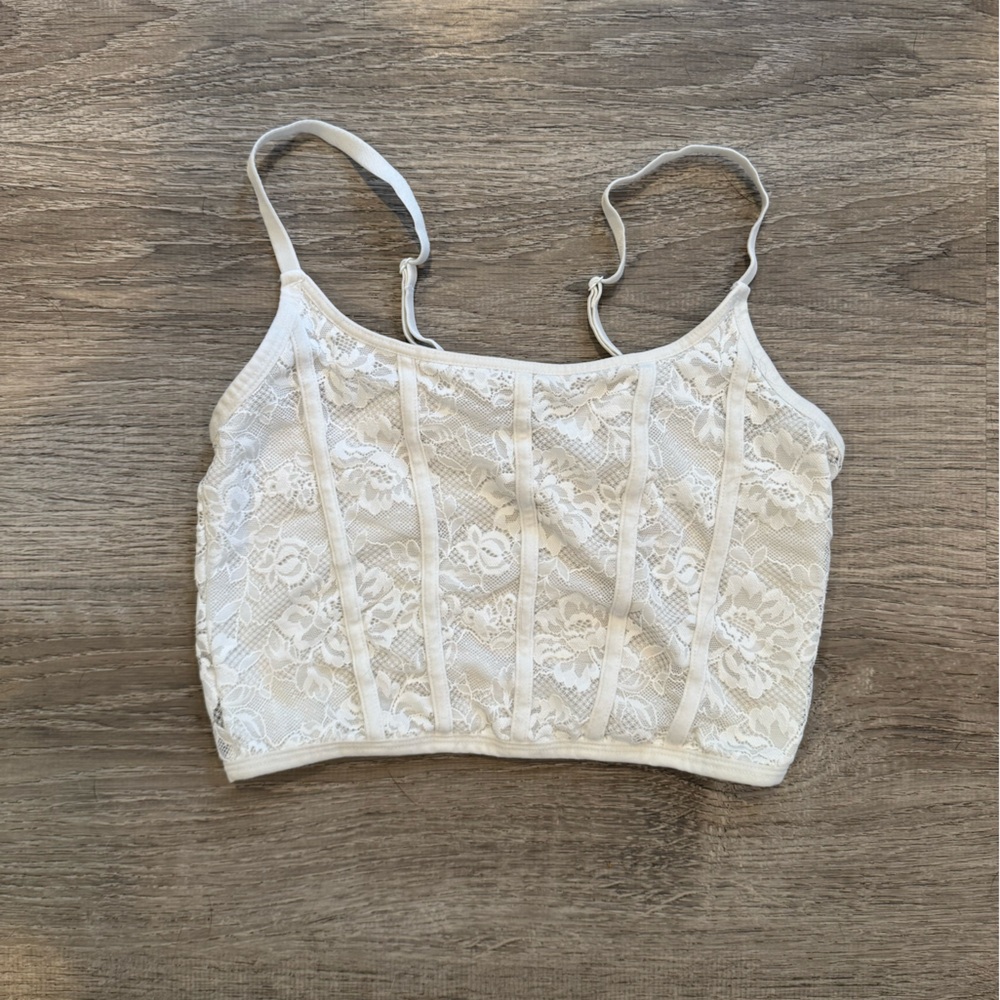 Colsie Cream Lace Bralette with Delicate Trim